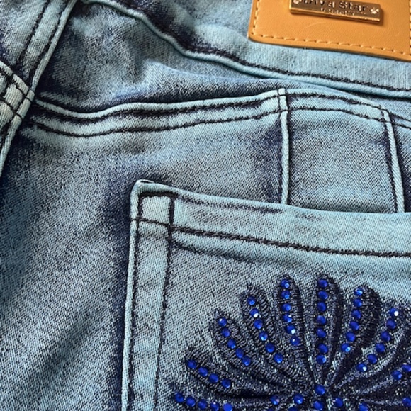 Moda Xpress Teal Butt Lifting Jeans High Waist Size 5 - Picture 6 of 7